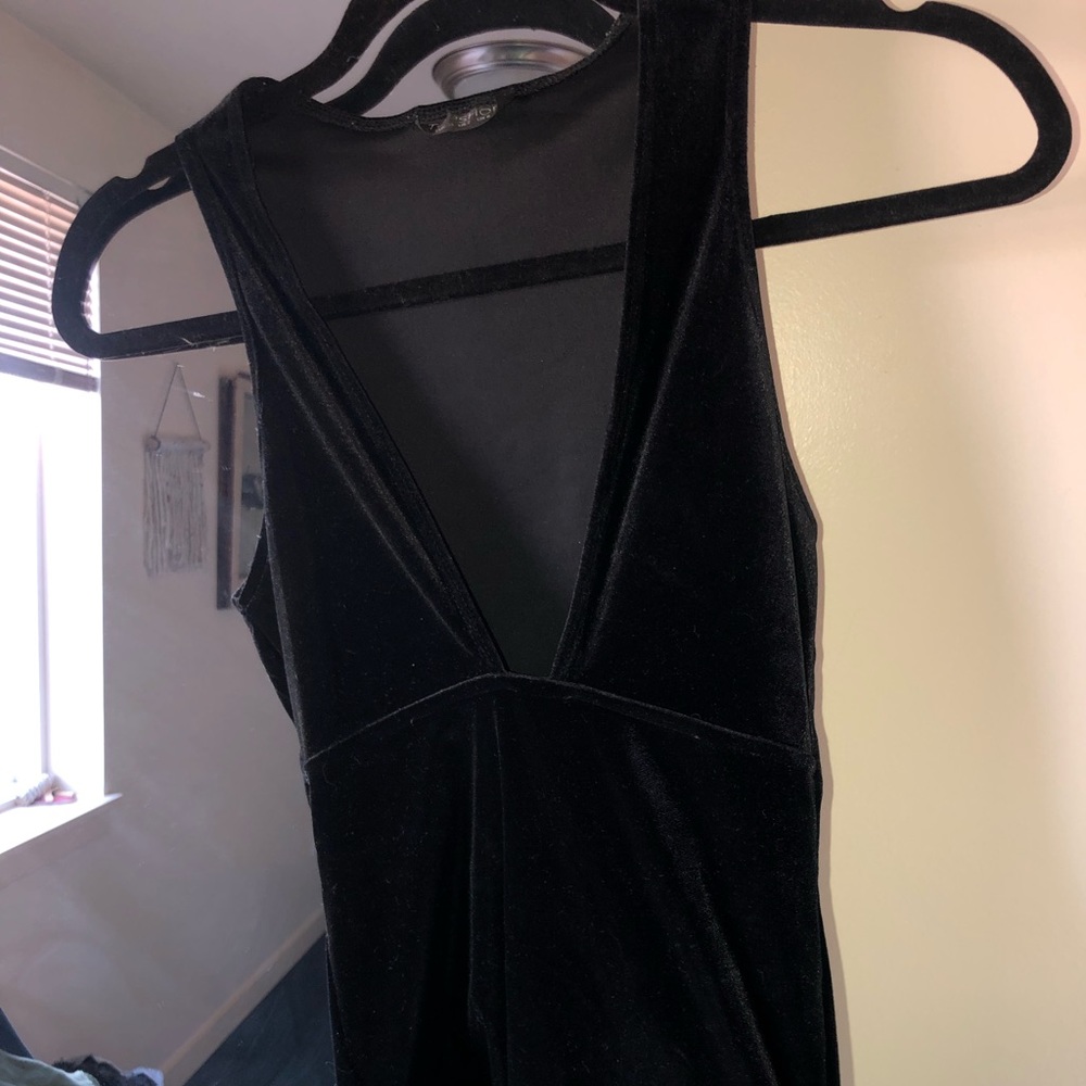 Topshop Black Velvet Bodysuit